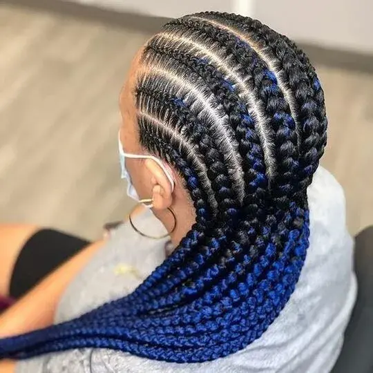 Blue Color Ombre Stitch Braids