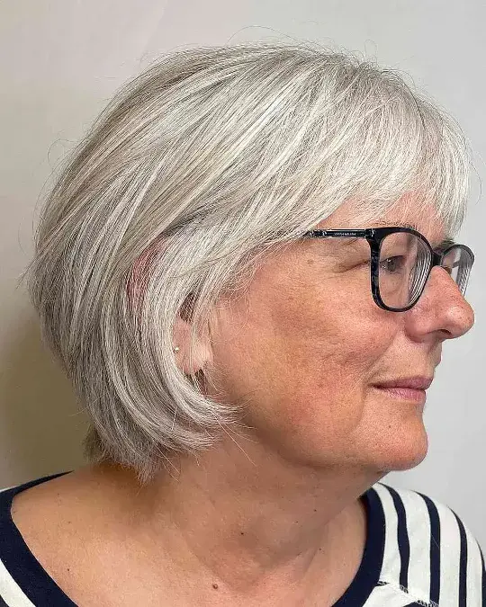 Best Glasses for Older Women with Short Gray Hairstyles