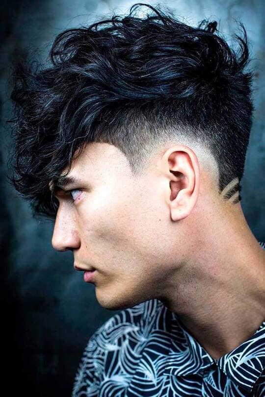 Curly Hair Mens Fade Haircut