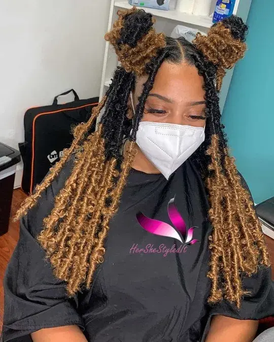 butterfly locs with color