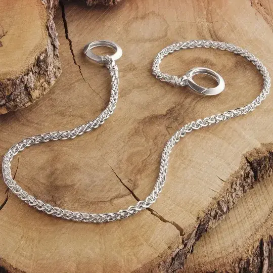 Flat Oval Link Chain Silver Necklace - 925 sterling silver trendy fashion  jewelry