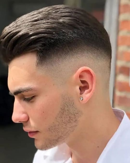 Slick Back Hair with Undercut Fade