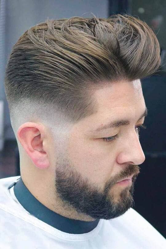 Quiff Bald Fade Hairstyle