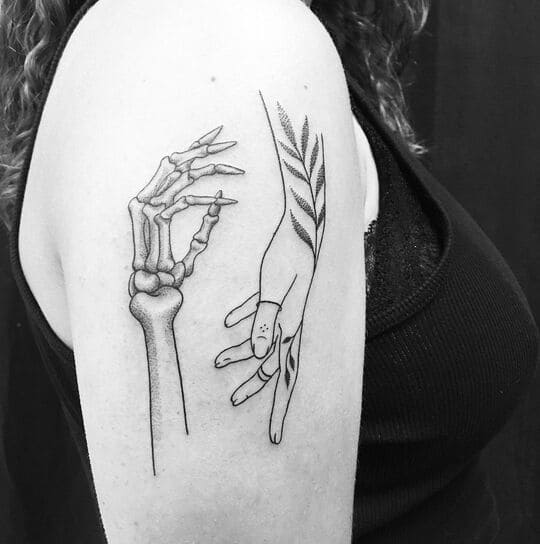 simple skeleton hand tattoo