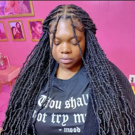 Textured Middle Part Locs