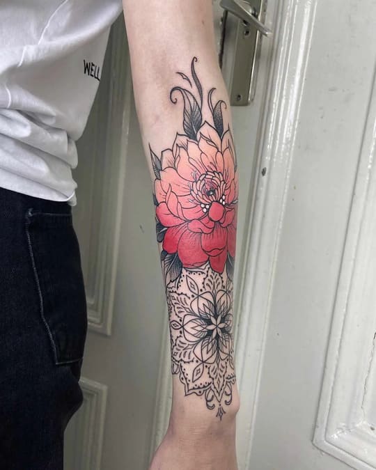 Lotus Flower Sleeve Tattoo