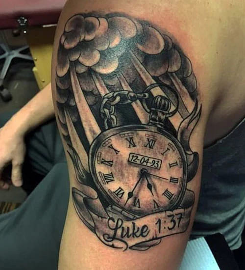 66 Fabulous Shoulder Clock Tattoo Designs With Unique Look  Psycho Tats