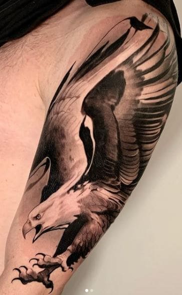 Bald Eagle Shoulder Tattoo for Men