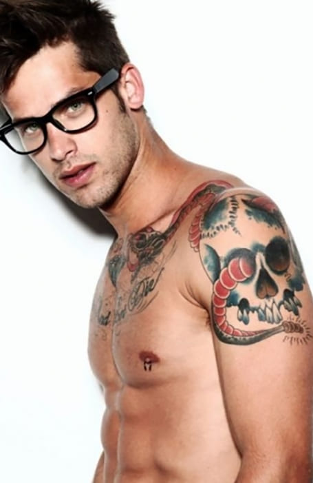 Skull Shoulder Tattoos for Men