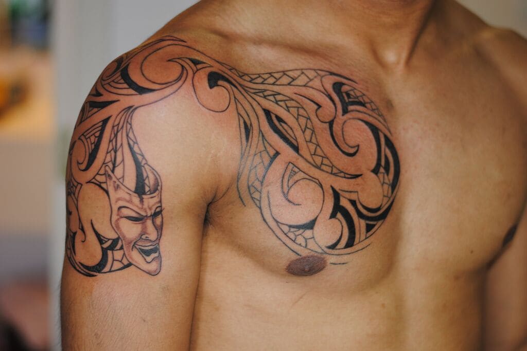 Tribal Tattoo Vector Design Sketch. Stock Vector - Illustration of black,  design: 118177884