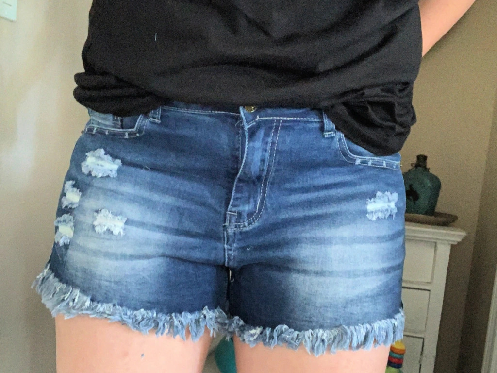 Distressed Denim Shorts 