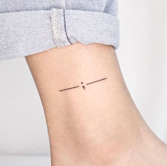 Thin line Semicolon Tattoo