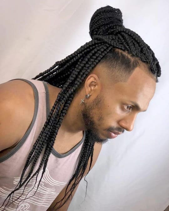 twist mens box braids with fade