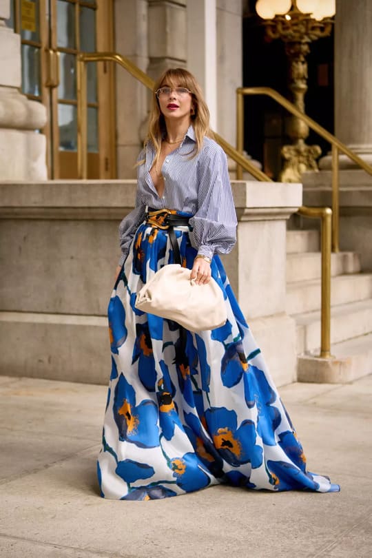 oversized shirts  with Maxi Skirt Look