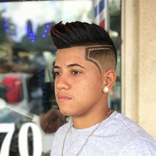 Undercut with Geometric Design Asian Hairstyles For Men