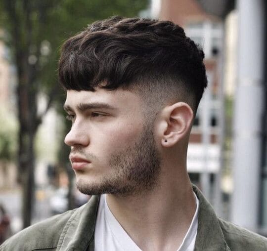 Textured Crop with Fringe Asian Hairstyles For Men