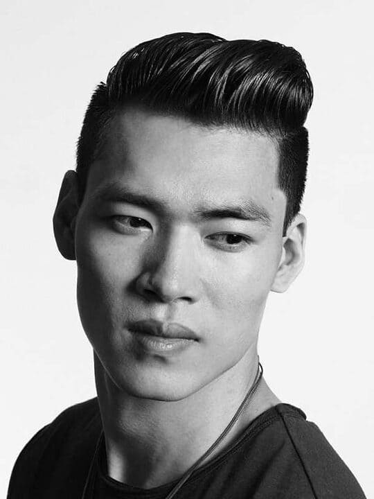 Slicked-Back Undercut Asian Hairstyles For Men