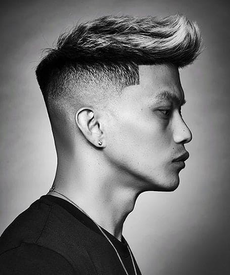 Bald Fade with Quiff Asian Hairstyles For Men