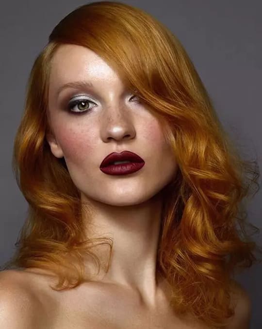 red hair with blonde highlights