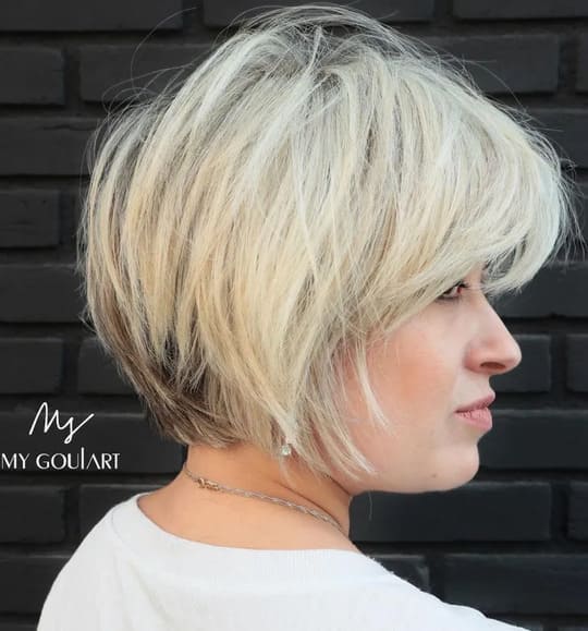 The Layered Pixie with Bangs