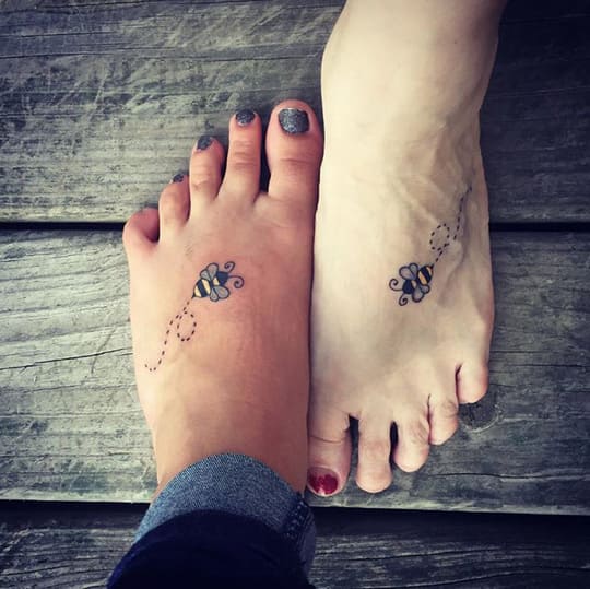 small mother daughter tattoos
