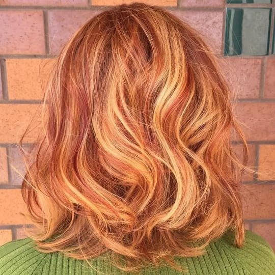 Red and Strawberry Blonde Bob Hairstyle