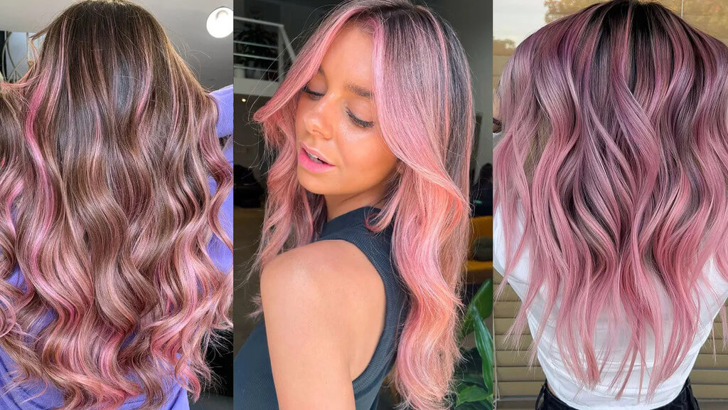 Pink Balayage Hair Color 