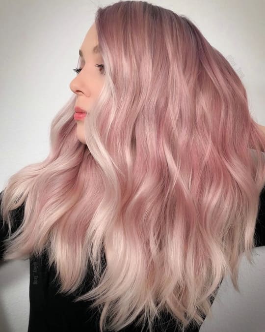 Honey Blonde with Soft Pink Accents