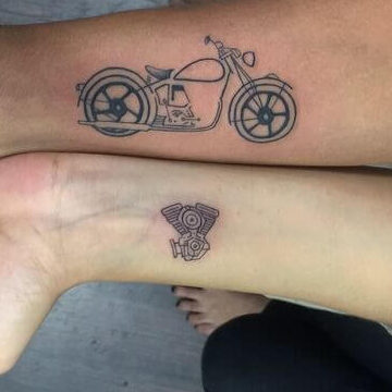 Harley-Davidson Couple Tattoo