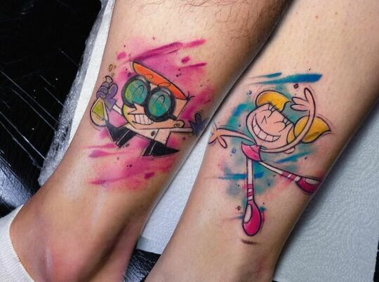 Dexter’s Laboratory Tattoo for Brother and Sister