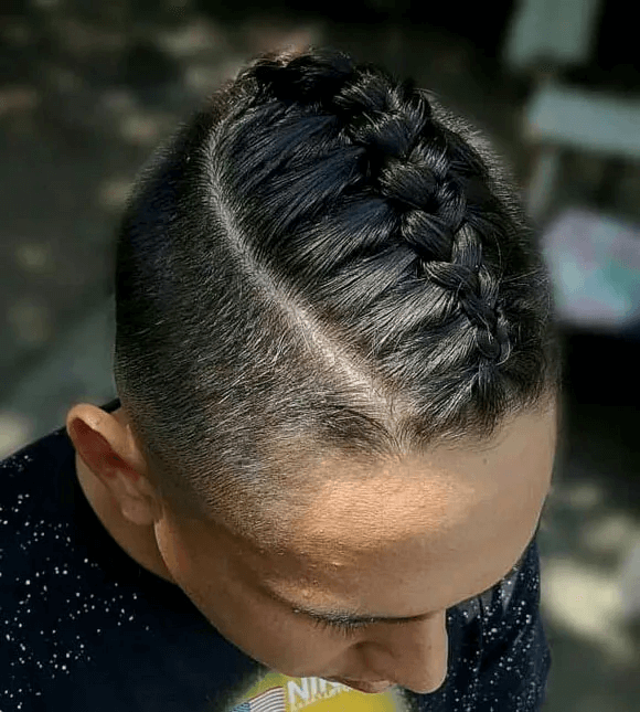 Braided ponytail with high fade
