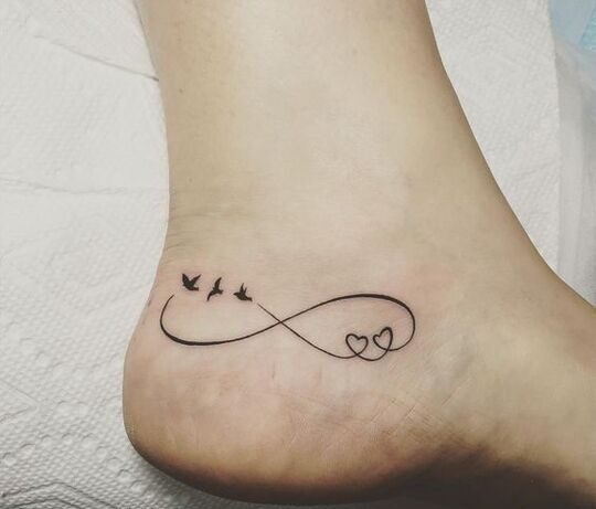 Infinity symbol ankle tattoo