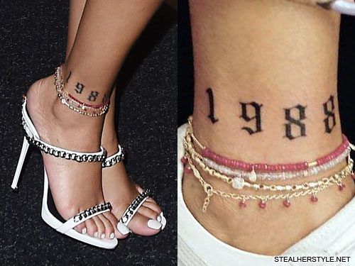 Rihanna ankle tattoo