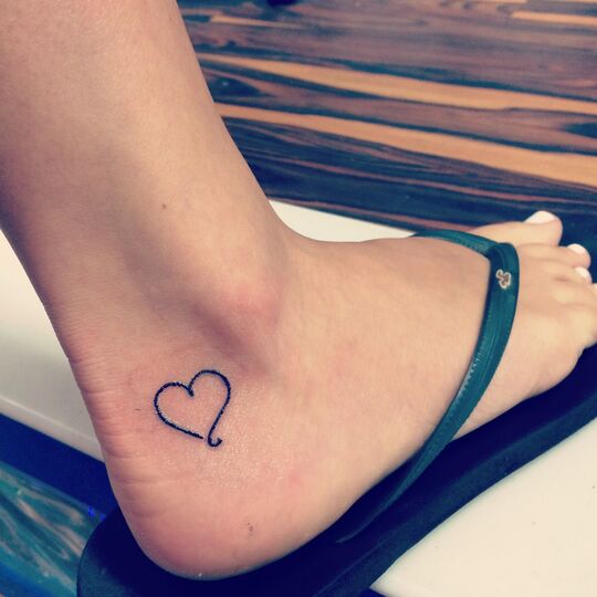 Tiny hearts ankle tattoo