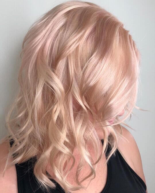 champagne rose Hair Color