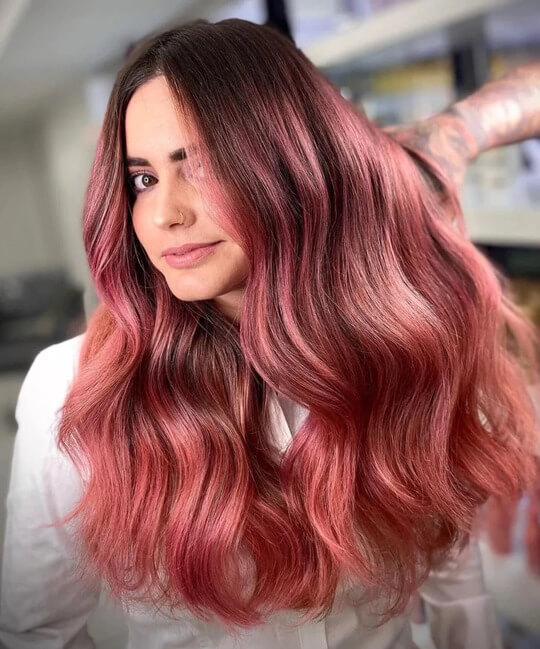 Glossed Rose Hair Color