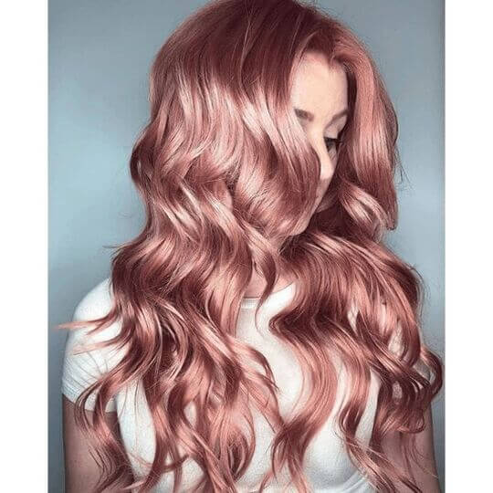 Mettalic rose Hair Color