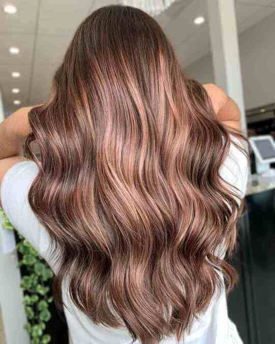 Rose Gold Balyage Hair Color