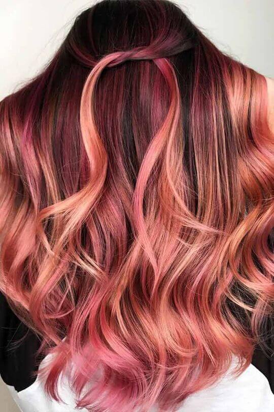 rose gold ombre Hair Color