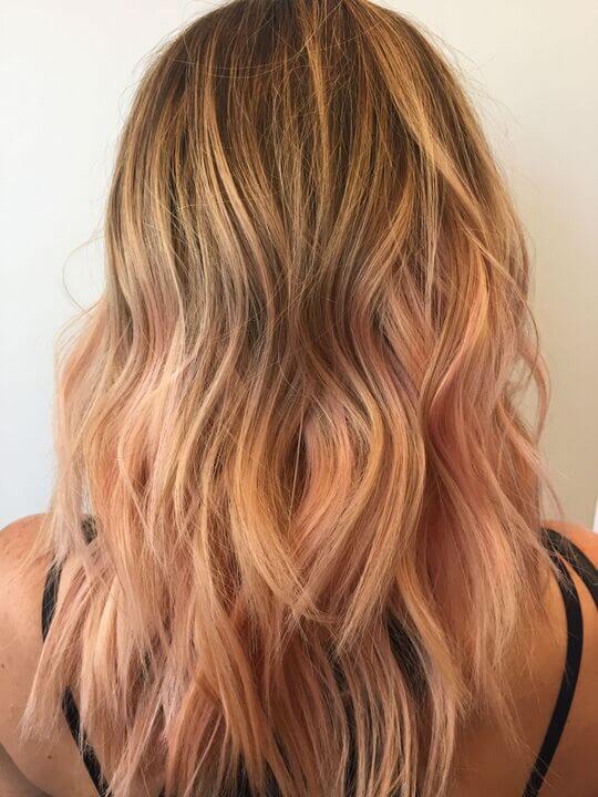 Sunkissed Rose Gold Hair Color