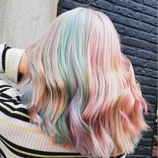 mixed pastels Hair Color