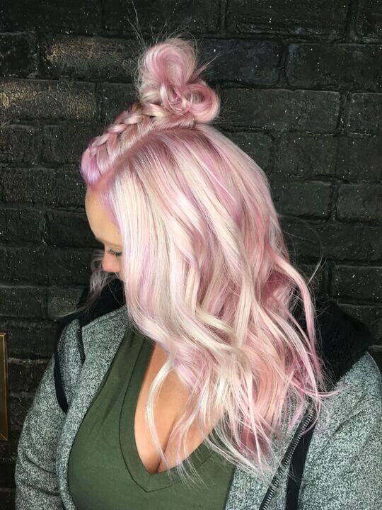 pinkish platinium Hair Color
