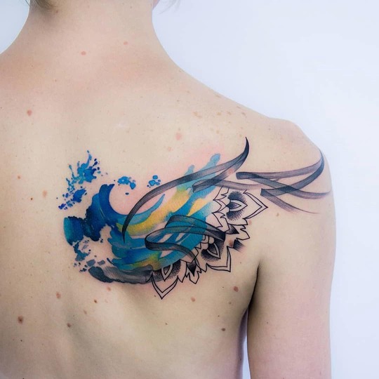 Abstract Mandala Tattoo on Shoulder