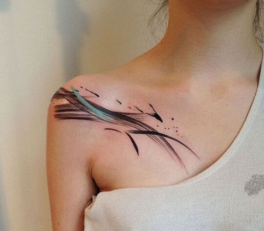 Abstract Shoulder Tattoos for Women