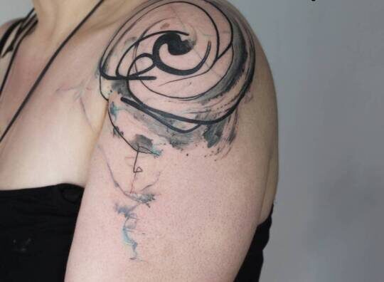 Abstract Shoulder Tattoos for girl