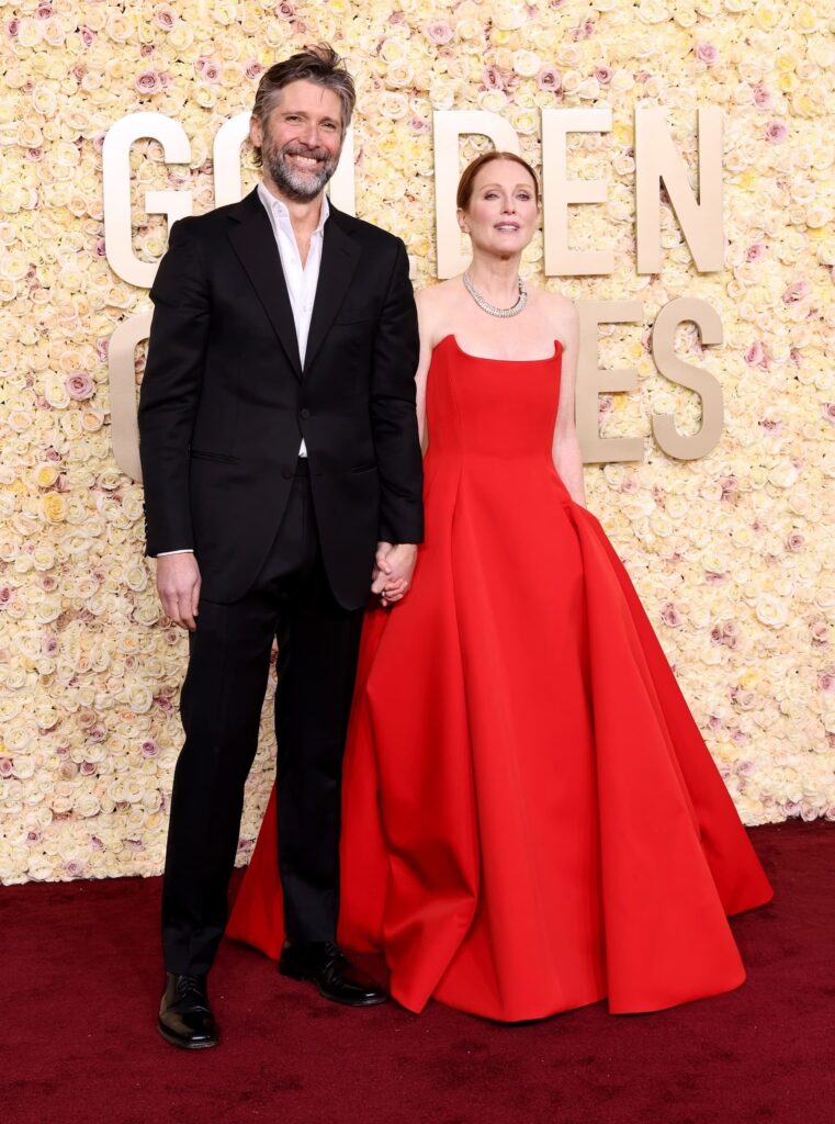Bart Freundlich and Julianne Moore attend the 81st Annual Golden Globe Awards