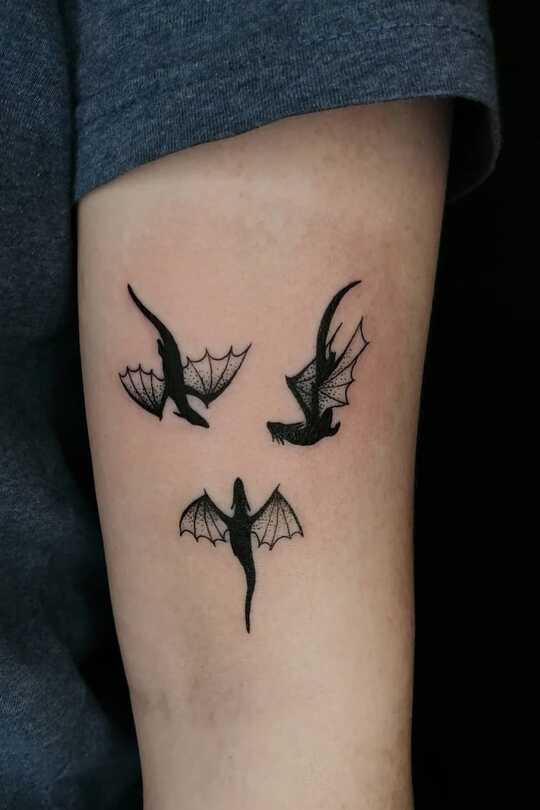 Black Dragon Mini hand Tattoo