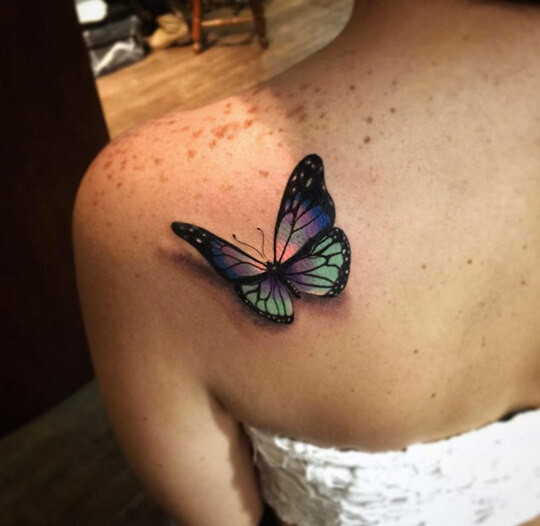 Butterflies Shoulder Tattoos for Women
