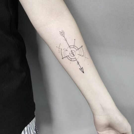 Compass hand tattoo