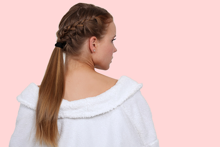 Cute Ponytail with Side Braids for Girls